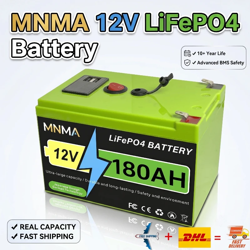 Fast Charging 12V LiFePO4 Battery Solar Energy Storage Lithium Battery 100AH 200AH 300AH Household Energy Storage Power Supply