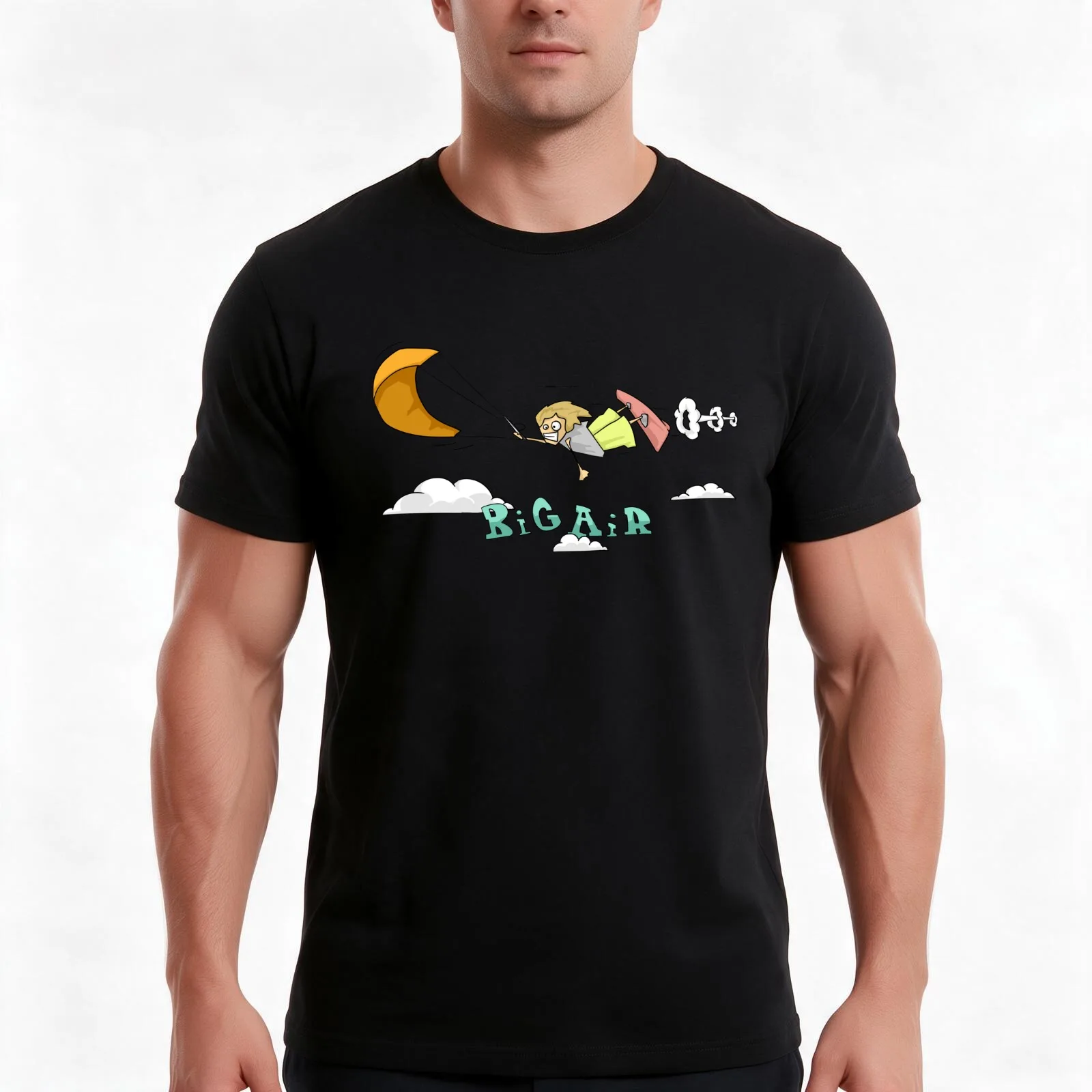 Big air, kiteloop, kitesurfing jump T-Shirt, Summer Casual Cotton Tee, Oversized Streetwear Tops, Vintage Graphic Print