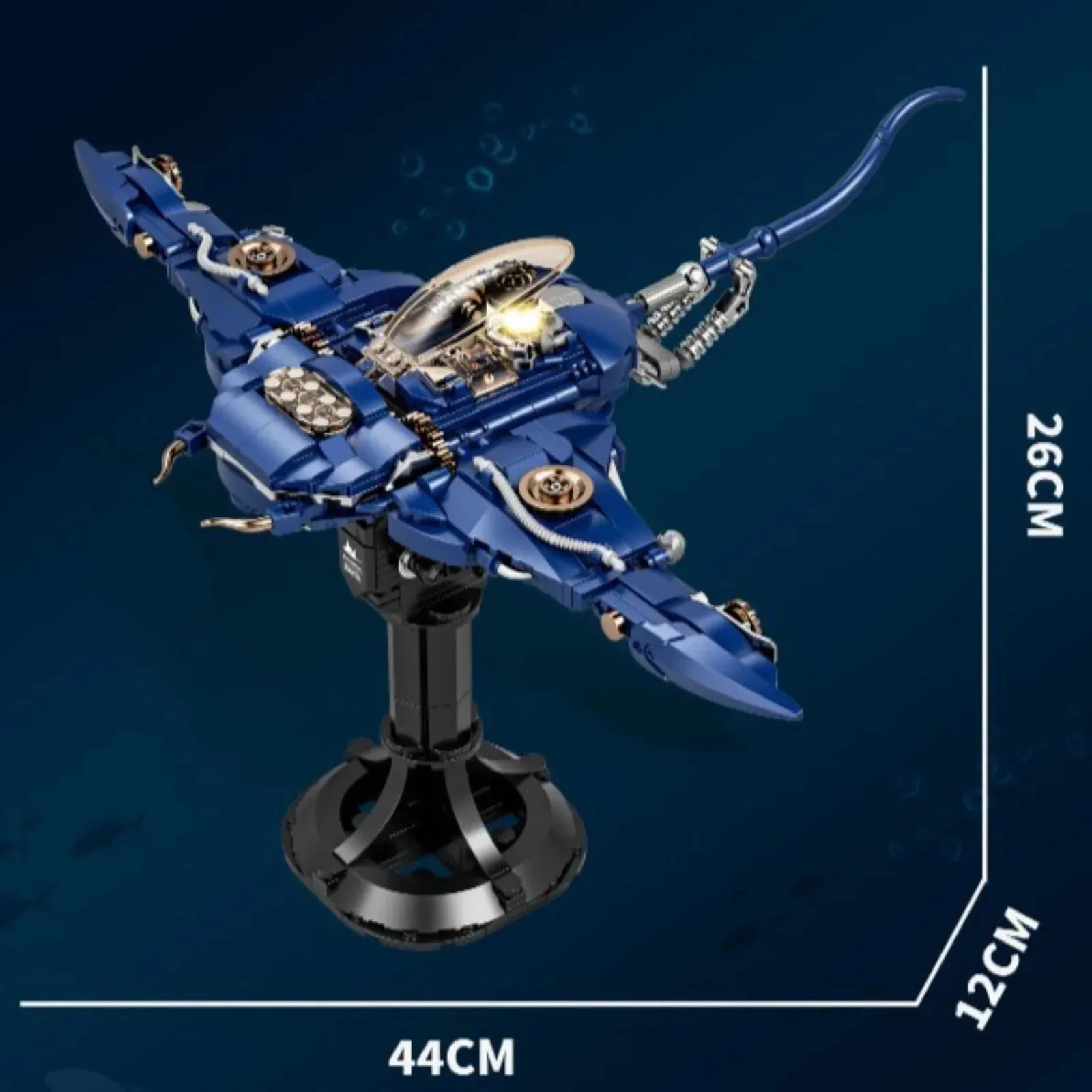 689 elementów Mechaniczny Manta Ray Klocki Konstrukcyjne, Edukacyjny Zestaw Modelarski STEM DIY, Kreatywna Zabawka Naukowa dla Dzieci i Dorosłych