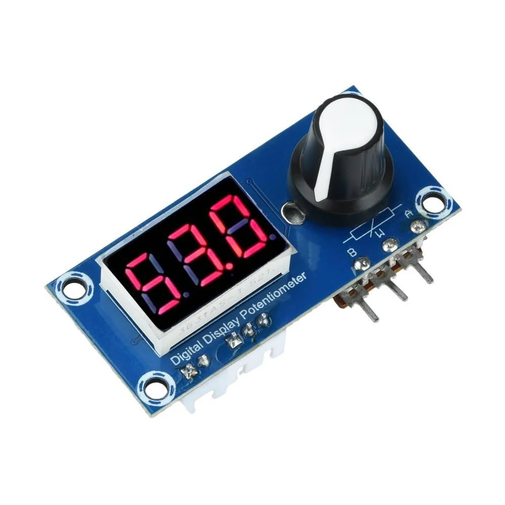 5K/10K/20K LED Digital Display Single-channel Potentiometer 3-digit Digital Tube Knob Adjustable Resistor Potentiometer Module