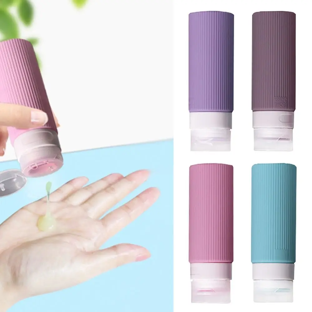 Draagbare 90 ml siliconen hervulbare flessen grote capaciteit lege douchegel lotionfles knijplotioncontainer reizen