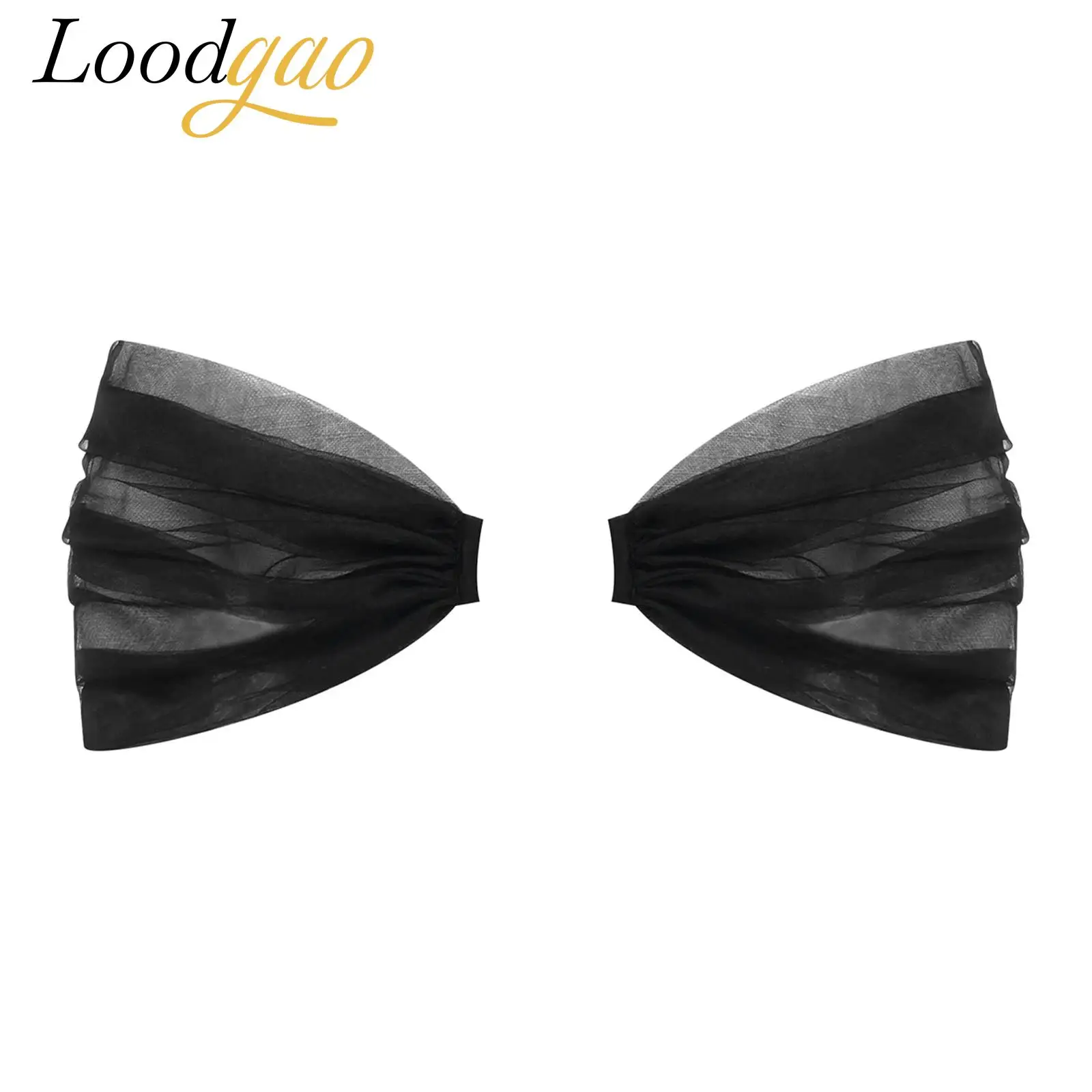 Woman Puff Sleeves Shawl Tulle Sleeves Ruched Separated-type Shoulder Wraps for Wedding Birthday Gowns Party Dress Accessories