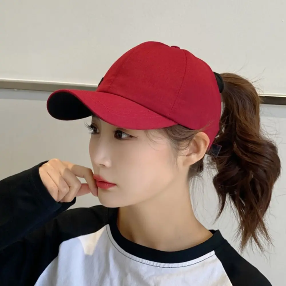 New Women\'s High Ponytail Sun Hat Baseball Caps Sun Protection Female Sun Visor Cap Sports Running Hat with Ponytail Hole