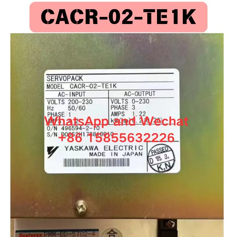 Used CACR-02-TE1K Semiconductor servo driver Functional test OK Fast delivery