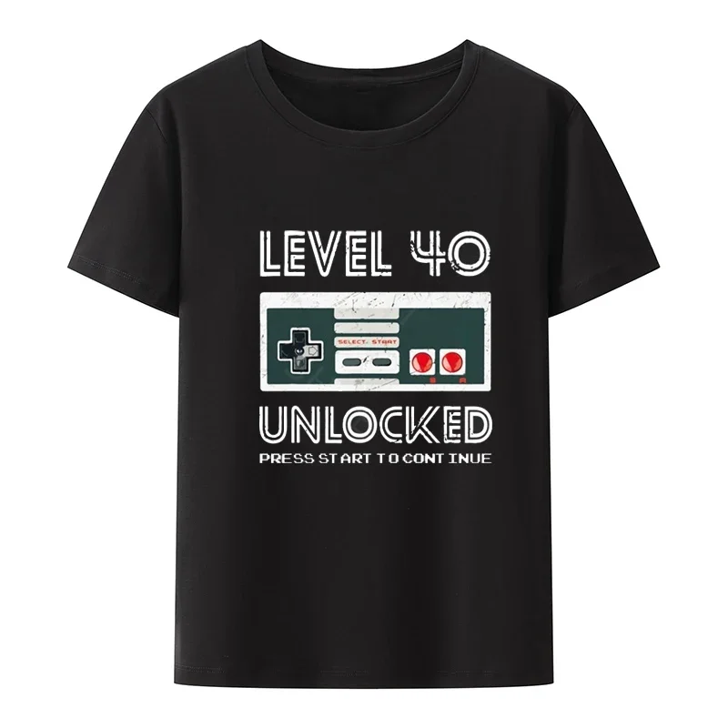 Vintage Born In 1980 Level 40 Unlocked T Shirt Men 40 Years Old Birthday Gift Men Tshirt