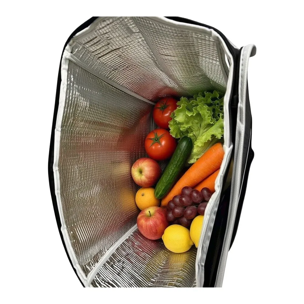 Spacious Insulated Backpack for Food Delivery Keeps Meals Hot or Cold 35x25x40cm Black Oxford Cloth Takeaway Bag for Outdoor Use