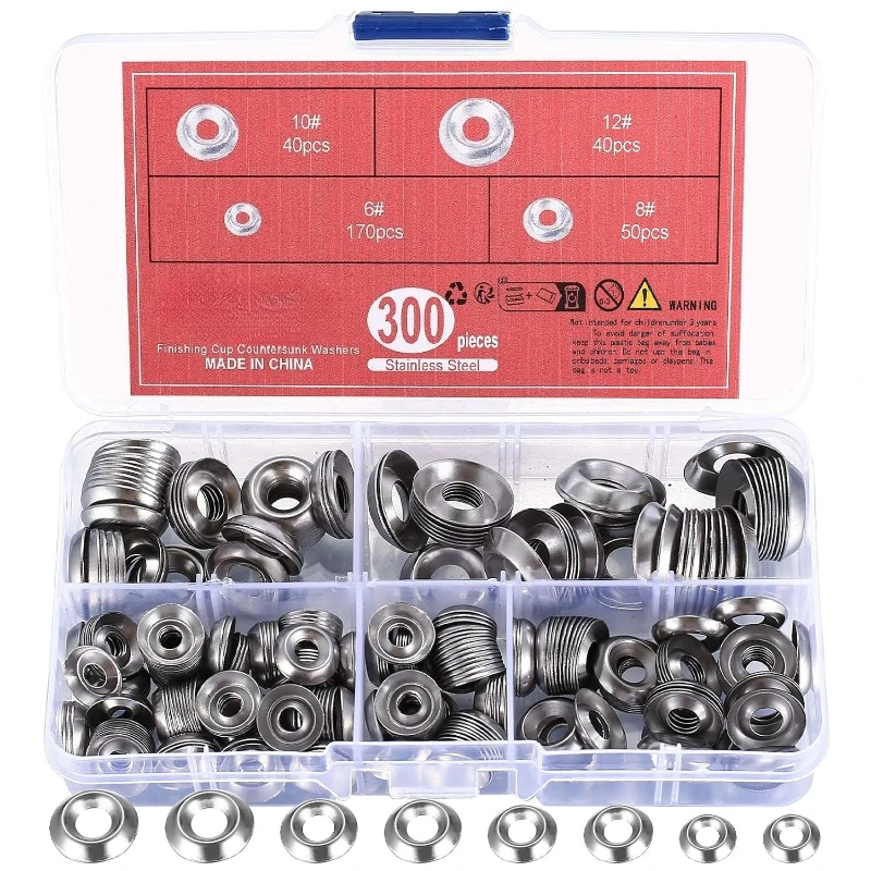 300pcs 304 Stainless Steel Bowl Type Conical Washer Countersunk Washers Concave Convex Washer Fisheye Gasket Washer