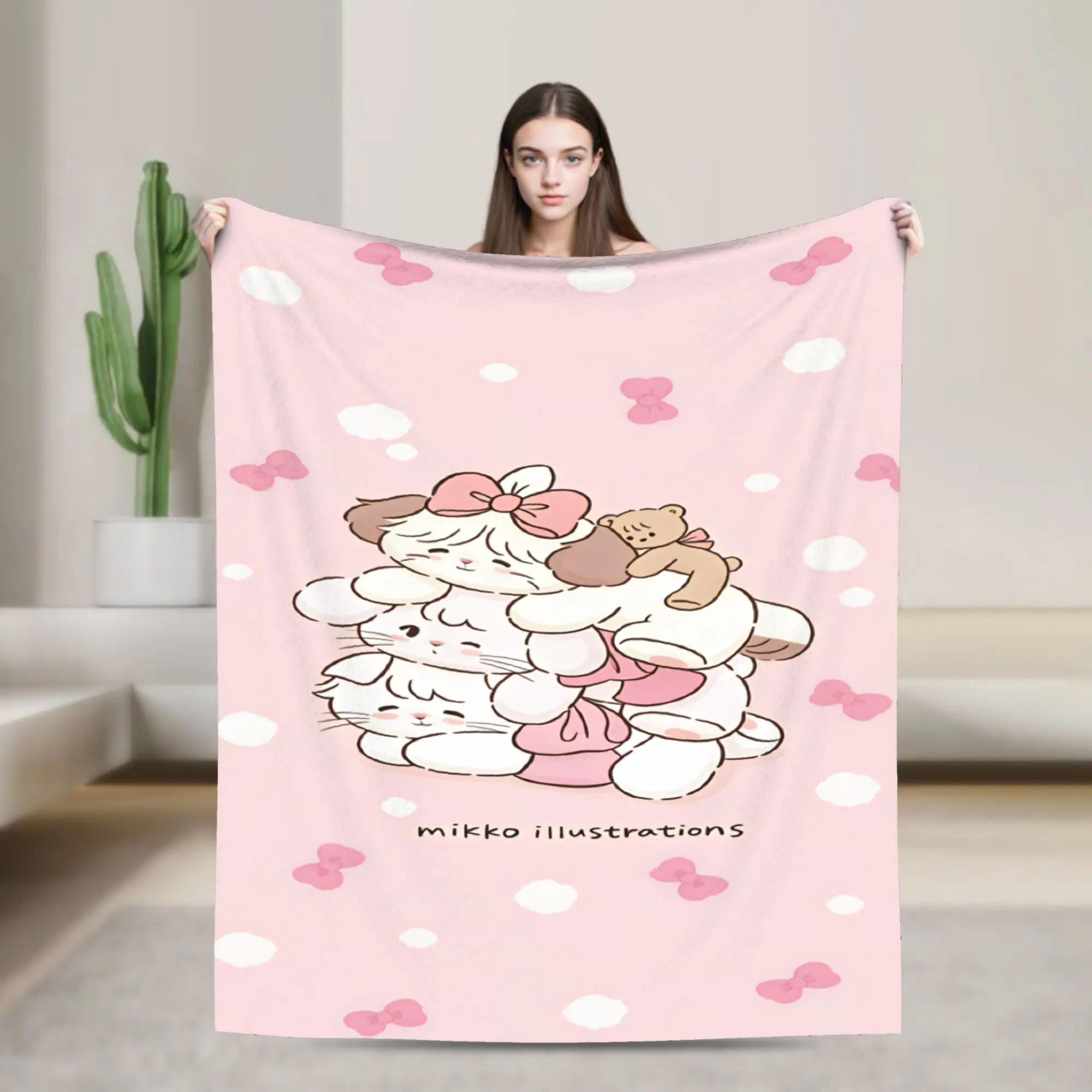 Super Soft Blankets Airplane Travel Mikkos Mousses Throw Blanket  Flannel Bedspread For Couch Bed Comfortable Sofa Bed Cover