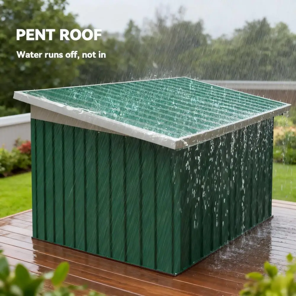 Garden Storage Shed Metal Outdoor Storage Shed, Tool House with Double Lockable Doors