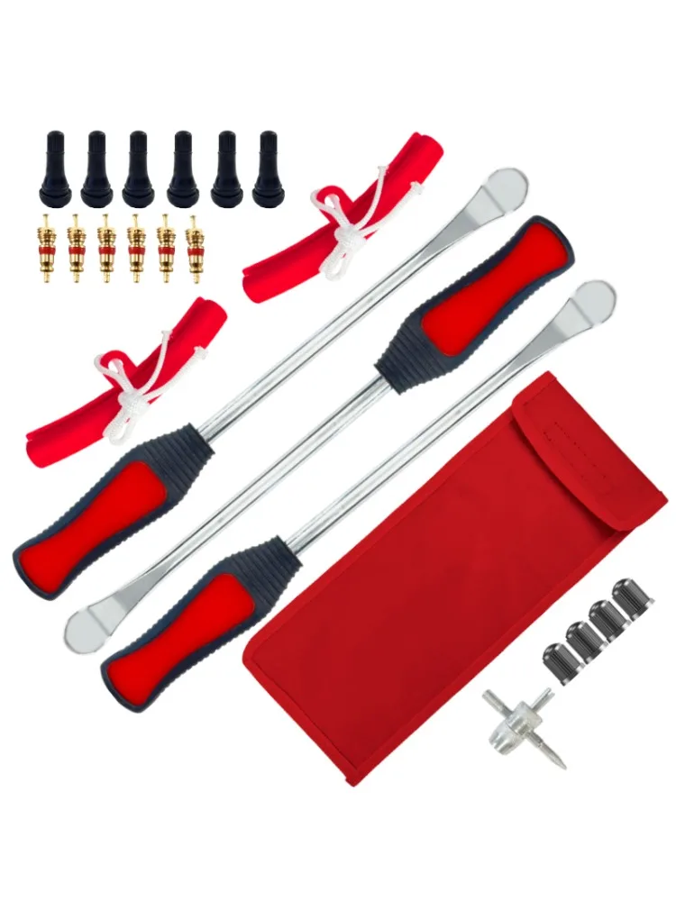 AliExpress NONE Motorcycle Bicycle Tire Changing Levers Repair Tool Set Tire Spoon Lever Tire Protector Valve Cap Valve Cores For Bike Motorcycl