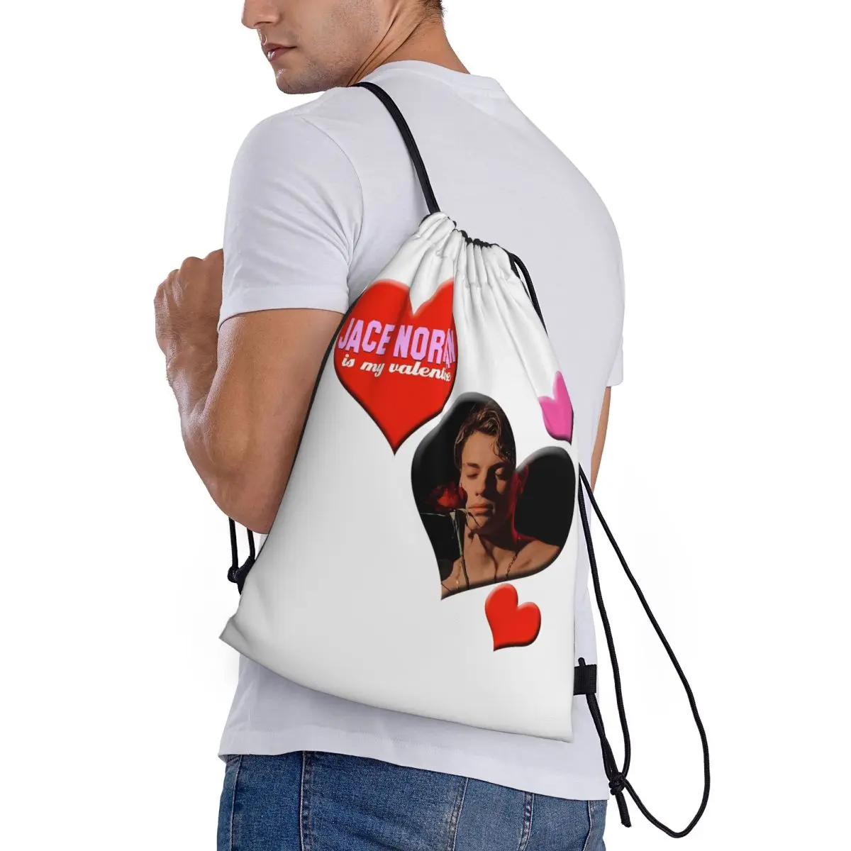

Jace Norman Is My Valentine Backpacks Portable Drawstring Bags Storage Bag Book Bags for Man Woman Students