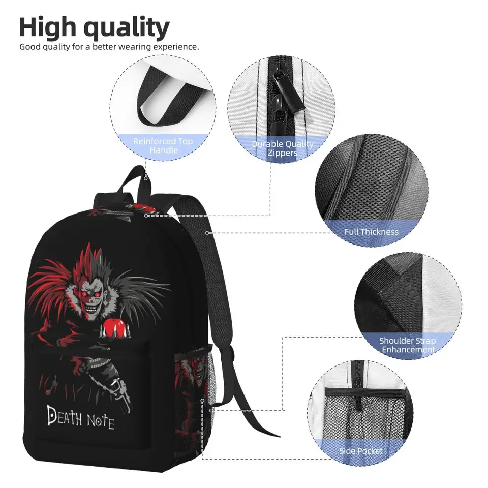 Anime Death Note L-Lawliet Backpack Boys Girls BookBag Kids School