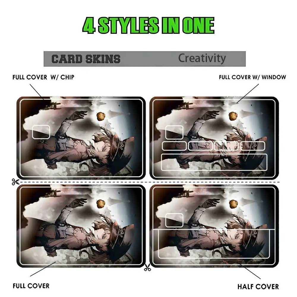 Comic Y-Youjo S-Senki Stickers Credit Visa Debit Bank Charge Card Bus Metro Waterproof Sticker Decal