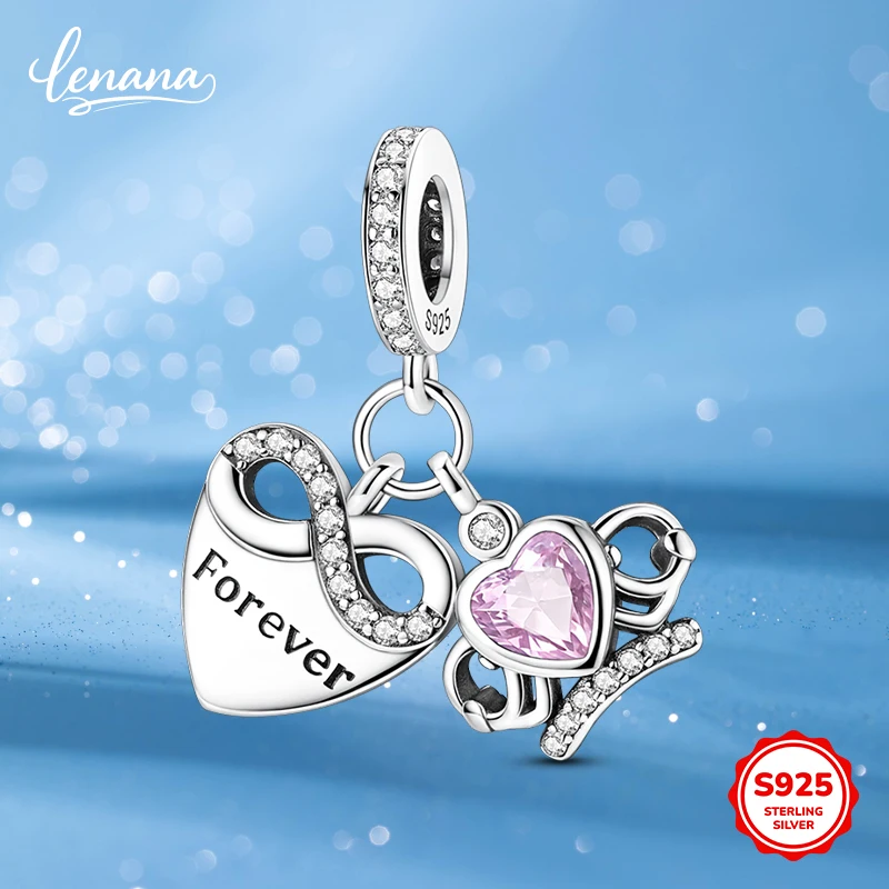 

925 silver shining crown pendant DIY women's charm jewelry accessory gift