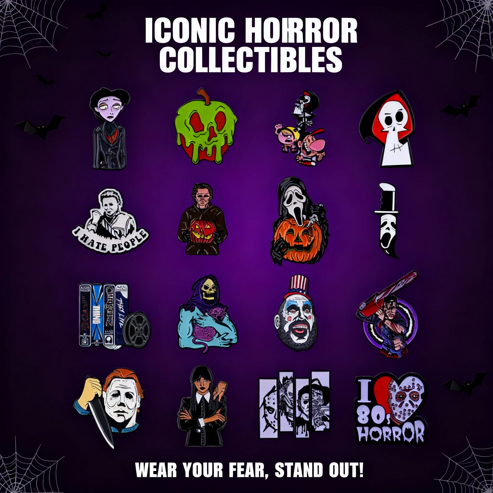 

Horror Character Brooch Pin Badge Alloy Clothing Backpack Accessories Decoration Hot Selling Cross Border