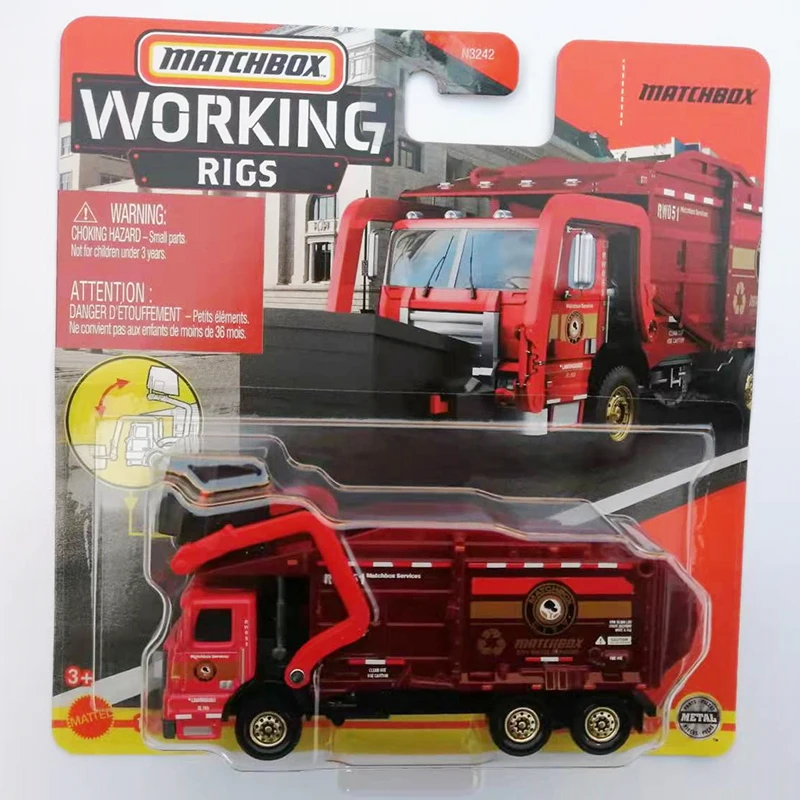 Original Matchbox Collectors Construction Working Rigs Trailer Flatbed Rescue Vehicle Alloy Car Model Toy for Boys Diecast 1/64