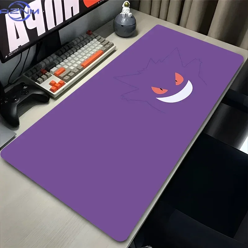 Simple Purple Gengar Minimalist Anime Large Mousepad, Rubber Non Slip Desk Mat for Gaming and Office Desktop Decoration