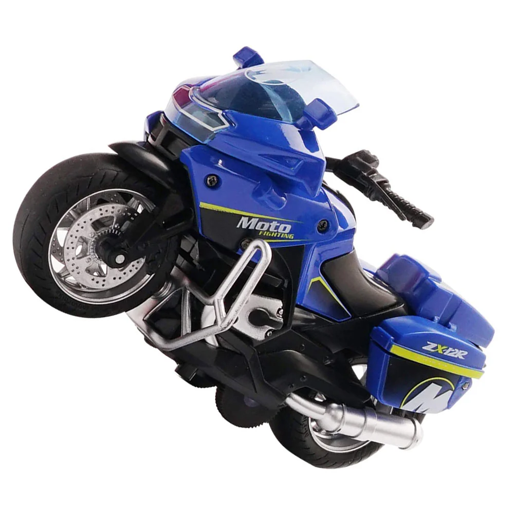 Moto de course pour enfants, jouets rib-back pour hommes, dos, mini voiture de police, friction, 62Blue Cartoon, Push Go, alth