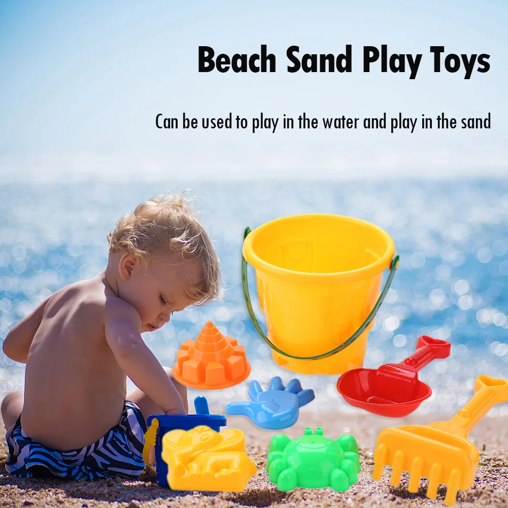 Juego de juguetes de playa para niños, 7 piezas, Cubo de playa, pala de arena, juguetes de playa para niños, playa de verano, juego de excavación de arena