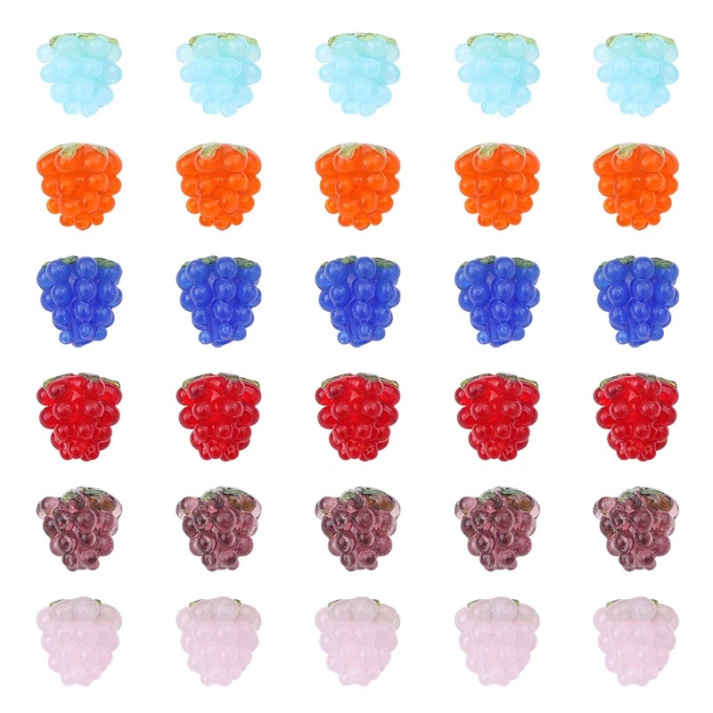 12mm Handmade Glass Grape Fruit Beads Charm for Necklace Earring DIY Jewelry Craft Making DIY Earring Neckla Accessories