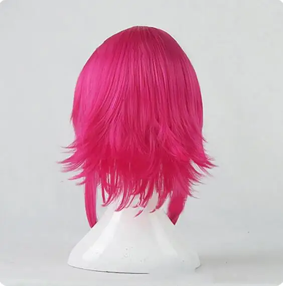 Capelli sintetici rosa Vocaloid Gumi parrucca Cosplay media dritta