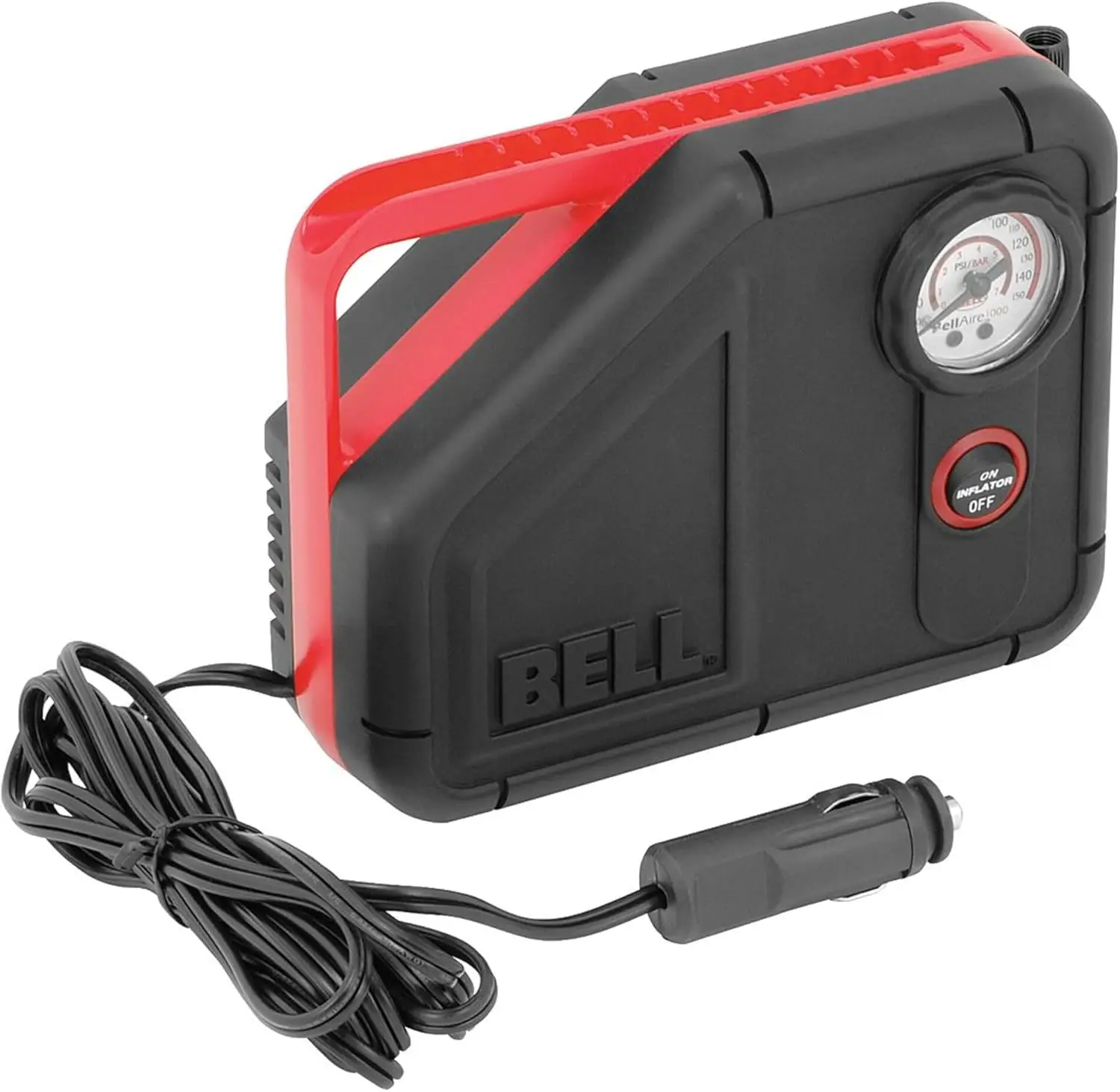 

Automotive 22-1-31000-8 Bellaire 1000 Emergency Tire Inflator, 12V, Rugged Molded Handle, Fused Lighter Plug Protection