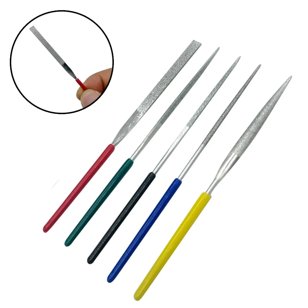 5Pcs Small Files Needle Set 2×100mmMini Needle File Kit Pocket Files DIY Woodworking Hand Tools