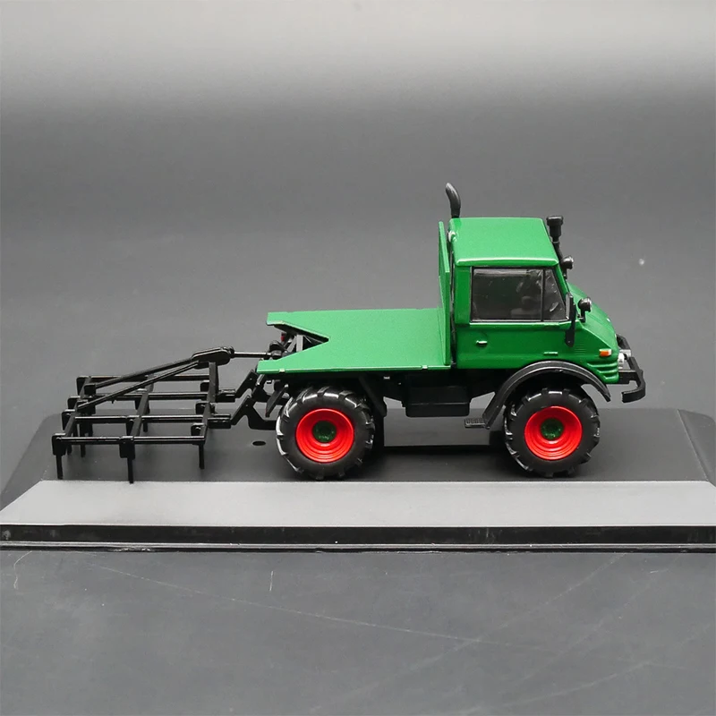 1:43 Scale Benz Unimog 406 1977 Farm Tractor Alloy Classic Cultivator Model Toy Metal Collectible Display Scene Ornaments Green