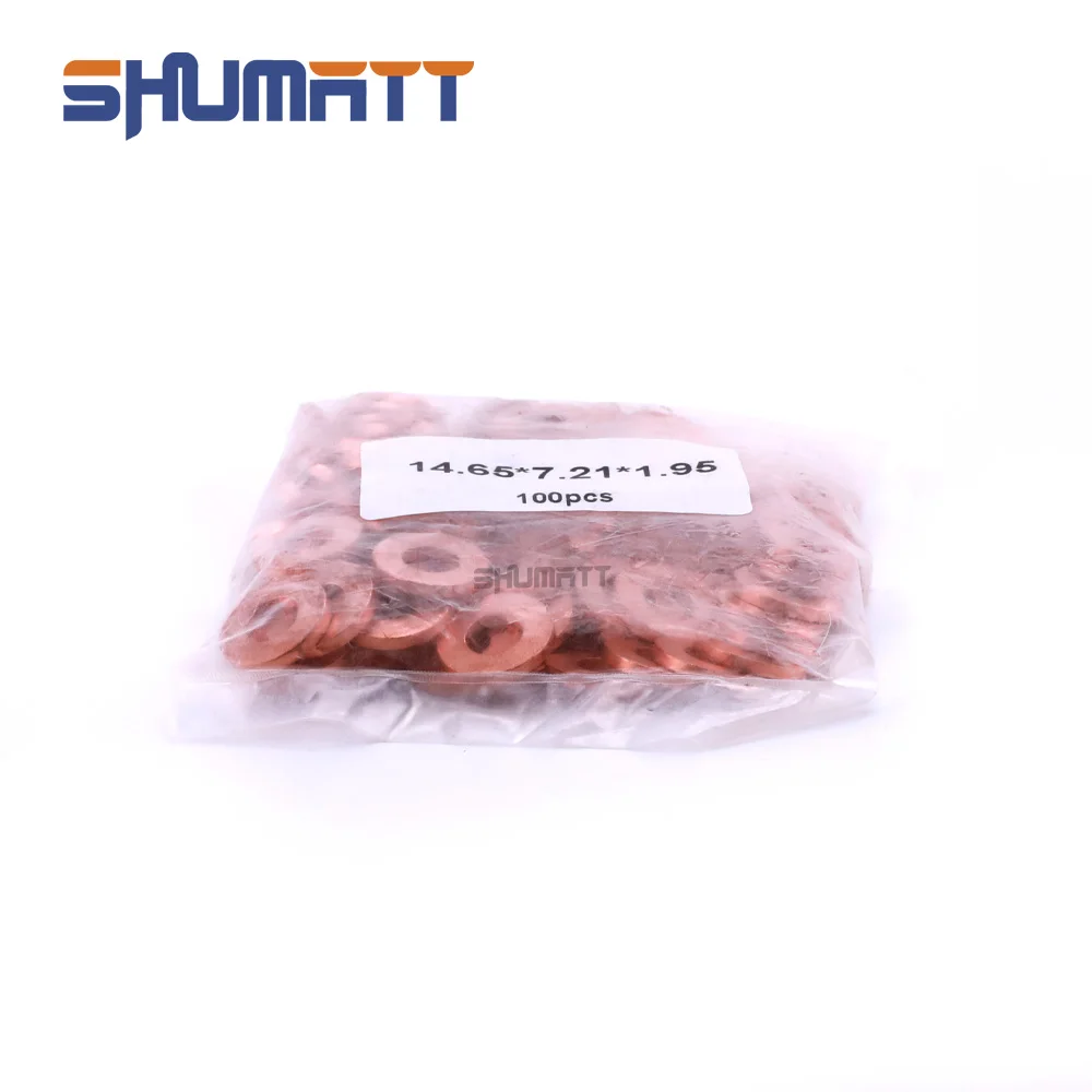 100Pcs/bag China Made New F00VC17502 Common Rail Injector Nozzle Copper Pad Gasket For Car Diesel Fuel Injector Shim Washers