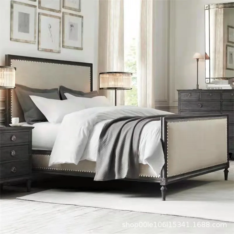 

Американская дизайнерская мебель: резная кровать в ретро-стиле для спальни, отеля, небольшой квартиры, гостевого дома