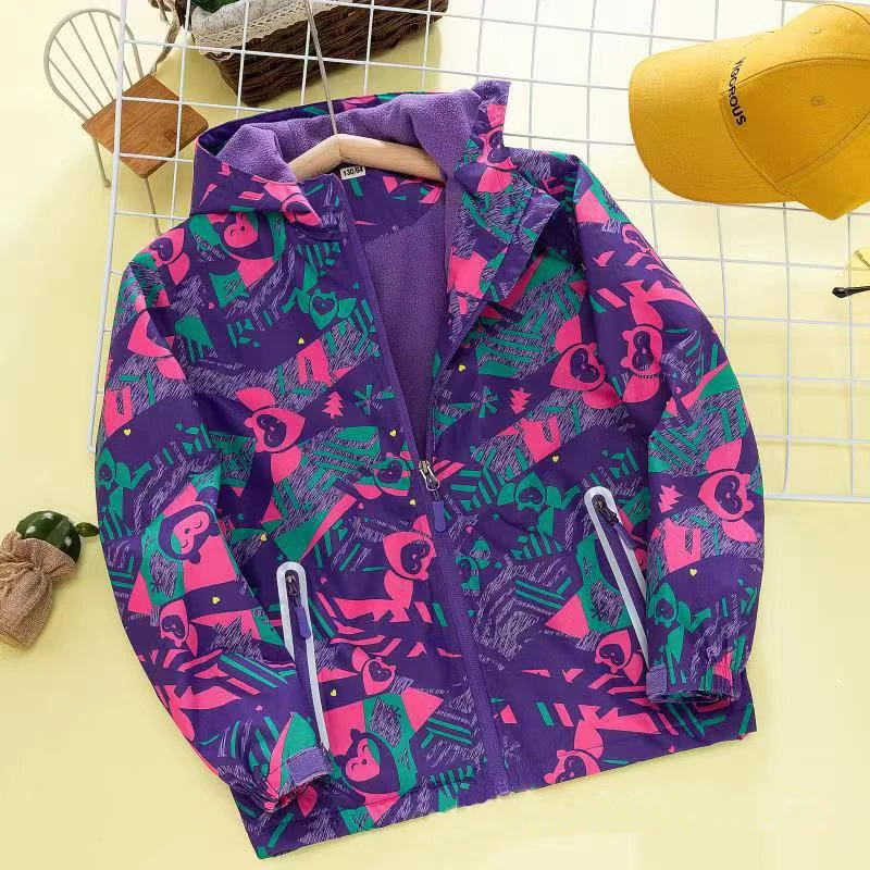 

Children Spring Autumn Jacket Coat Windproof Waterproof Outdoor Jacket for Boys Girls Hooded Coat Kids Windbreaker