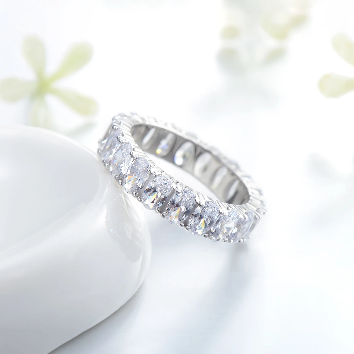 Modian New 100% 925 Sterling Silver Classic Oval Sparkling Finger Ring For Women Luxury AAAAA CZ Wedding Engagement Fine Jewelry — zdjęcie 6