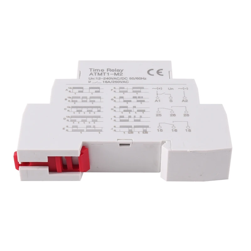 12-240VAC/DC Din Rail Type Time Delay Relay 16A/250VAC Multifunction Timer Relay With 10 Function Choices, ATMT1