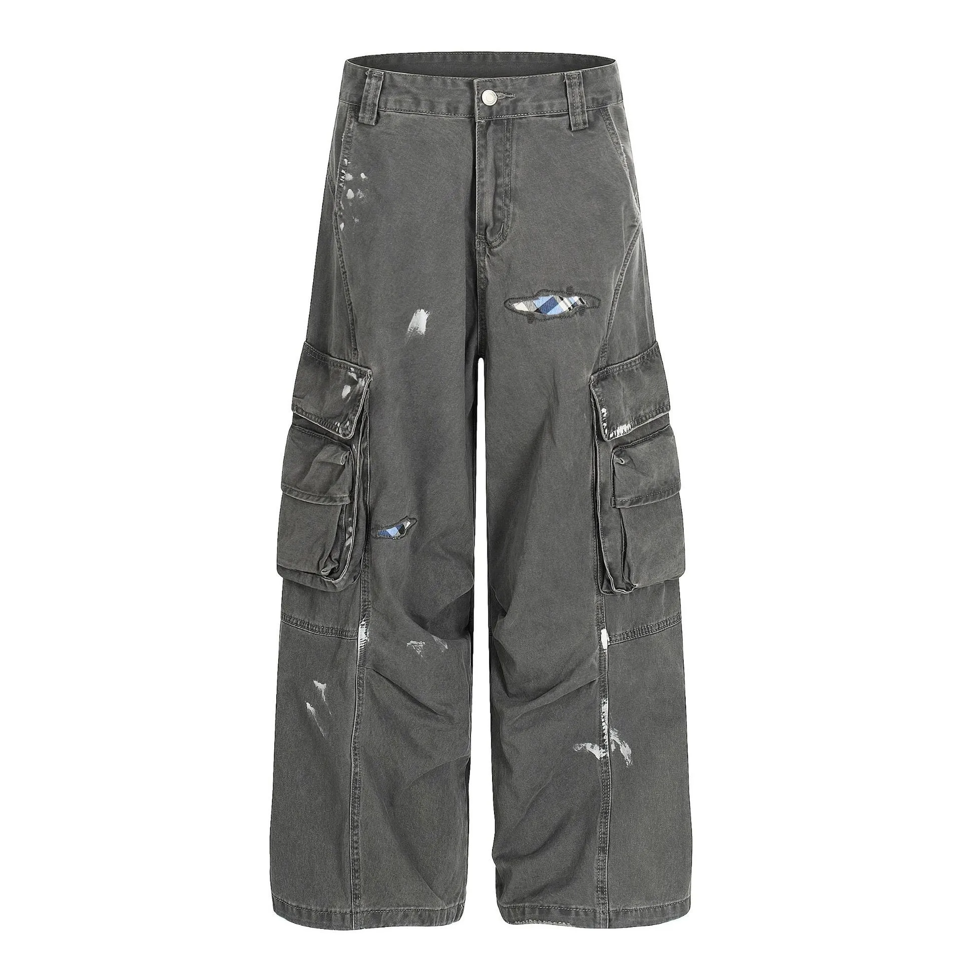 

Autumn Men's Clothing Baggy Pants Casual Streetwear Cargo Trousers Cotton Loose Wide