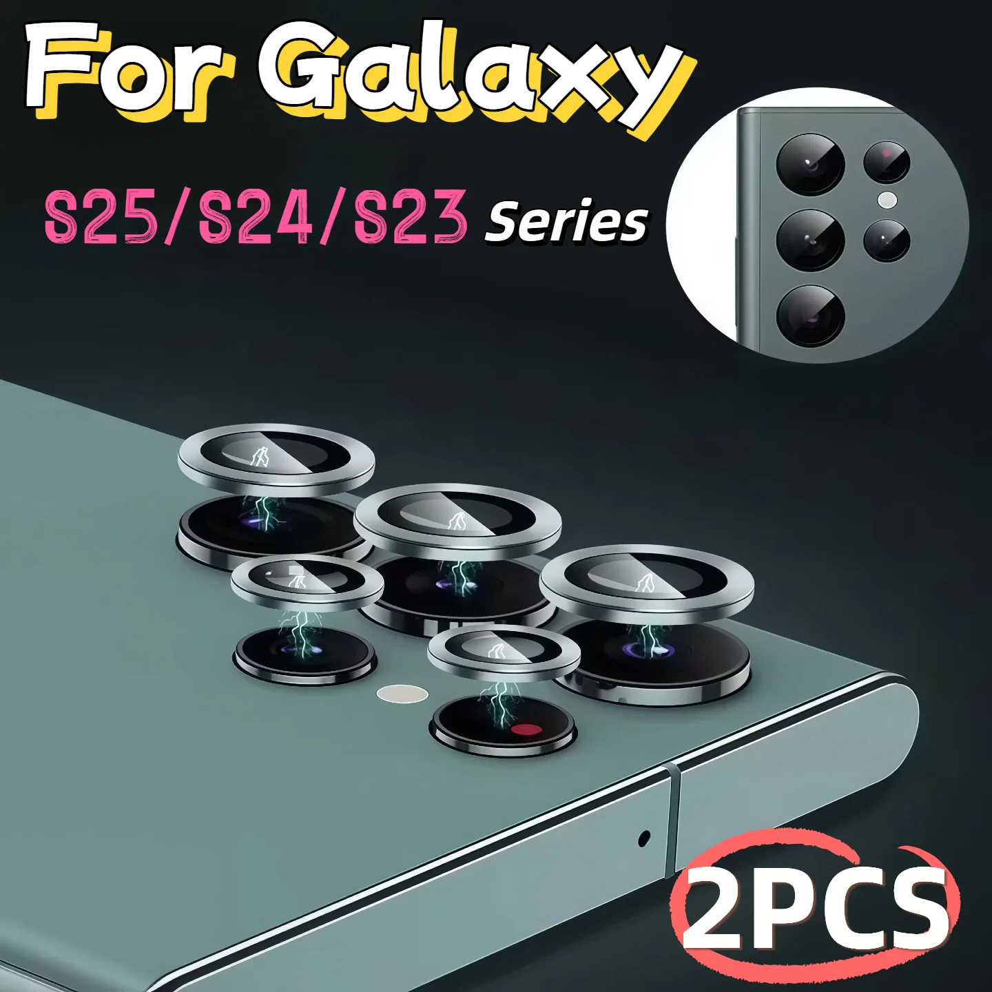 2 قطعة HD واضح الزجاج المقسى حامي عدسة الكاميرا ل غالاكسي S25 S24 S23 الترا زائد S22 الترا المضادة للخدش #1