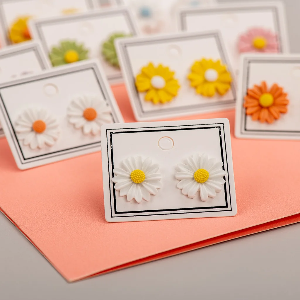 Multicolor Beautiful Big Daisy Flower Ceramic Earrings Porcelain Jewelry Wholesale #LY535