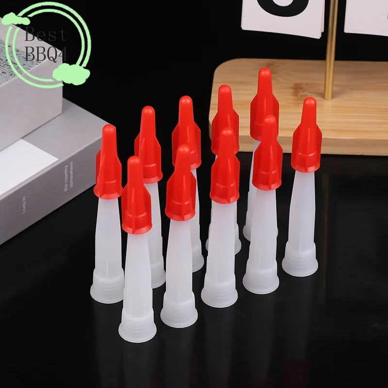 (BBQ4)10Pcs Spare Silicone Nozzle Sealant Tool Kit Re-sealable Mastic Cartridge Spare Nozzles Screw Cover For Caulking Pipes