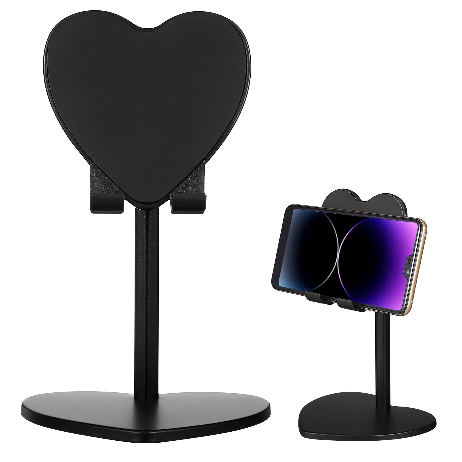 Metal Heart-Shaped Foldable Tablet Stand for Phone – Shockproof Desktop Holder for Office & Home