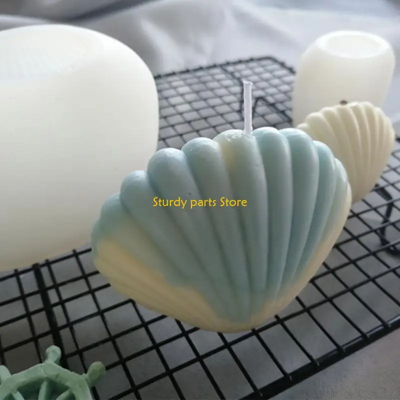 97QC 3D océano para caparazón jabón silicona con vela Hacer molde molde caramelo para fondant Decoración para