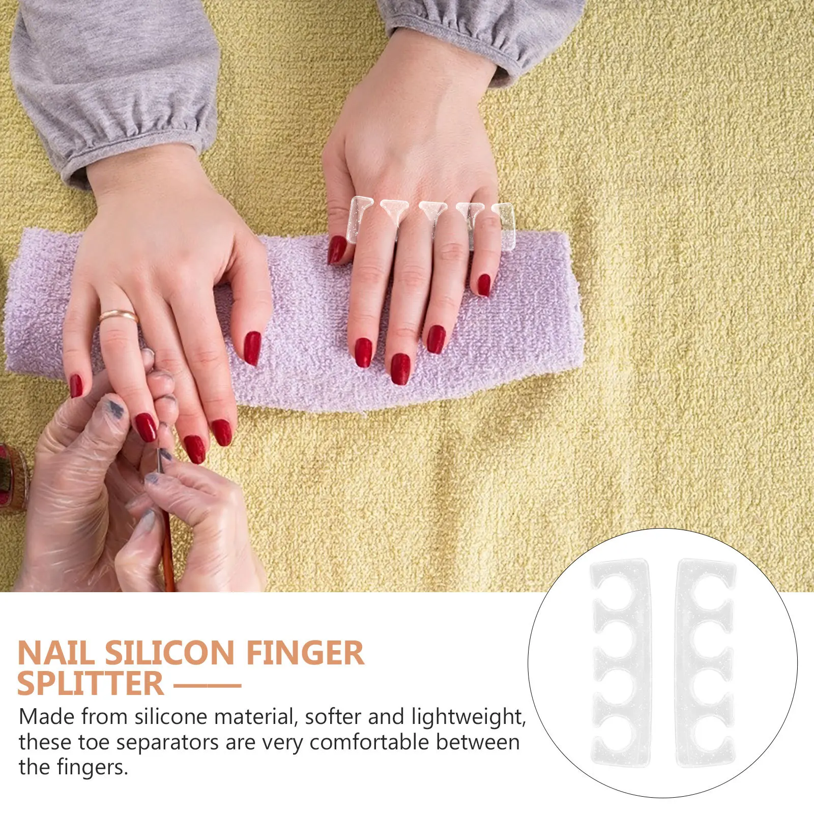 

2pcs Silicone Toe Separators Transparent For Pedicure Nail Art Tools Women Small Toe Spacers Dividers Salon Home Use