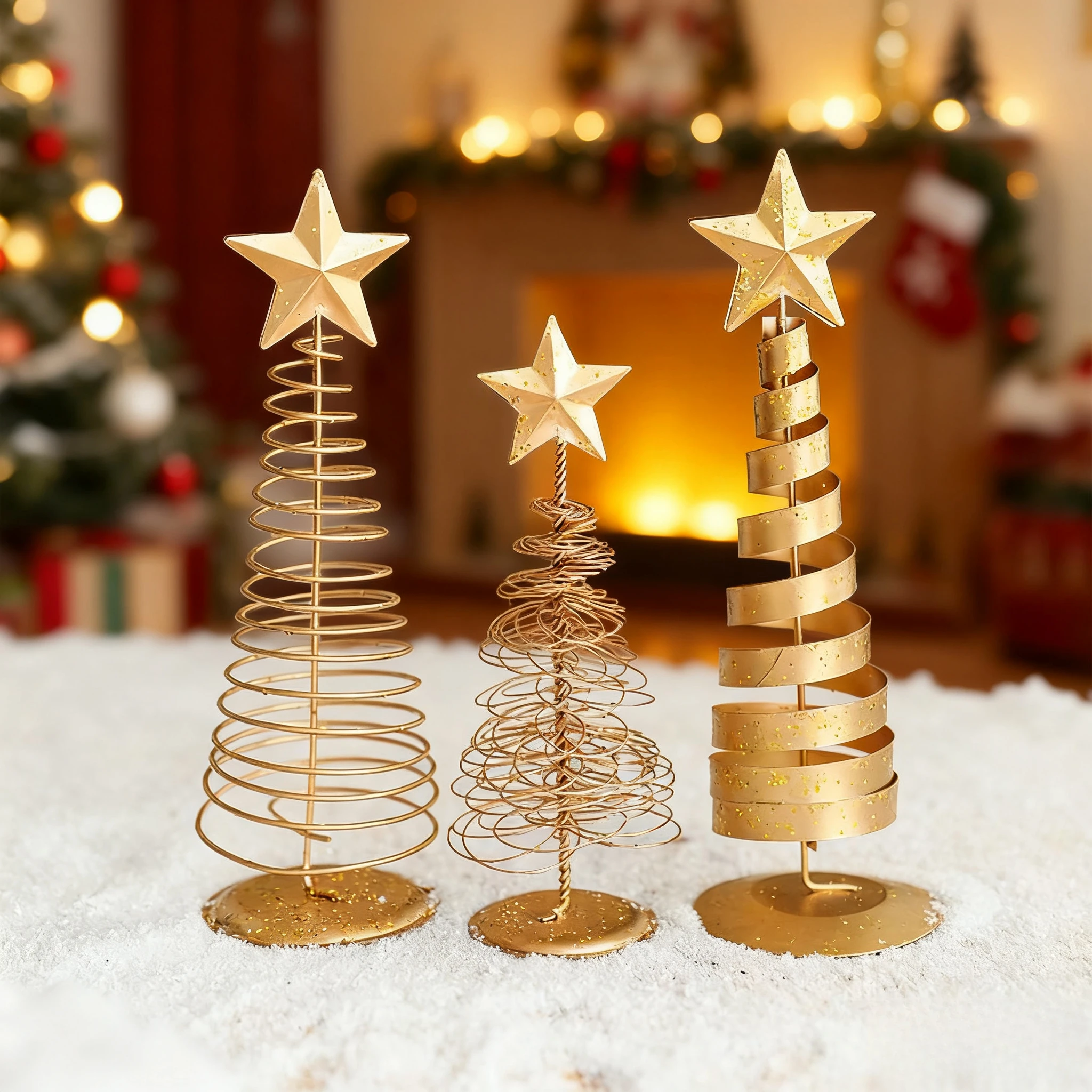 

Newest 1pc 17.78cm Mini Star Christmas Trees Creative Tabletop Small Sculpture, Christmas Festive Atmosphere Decoration Ornament