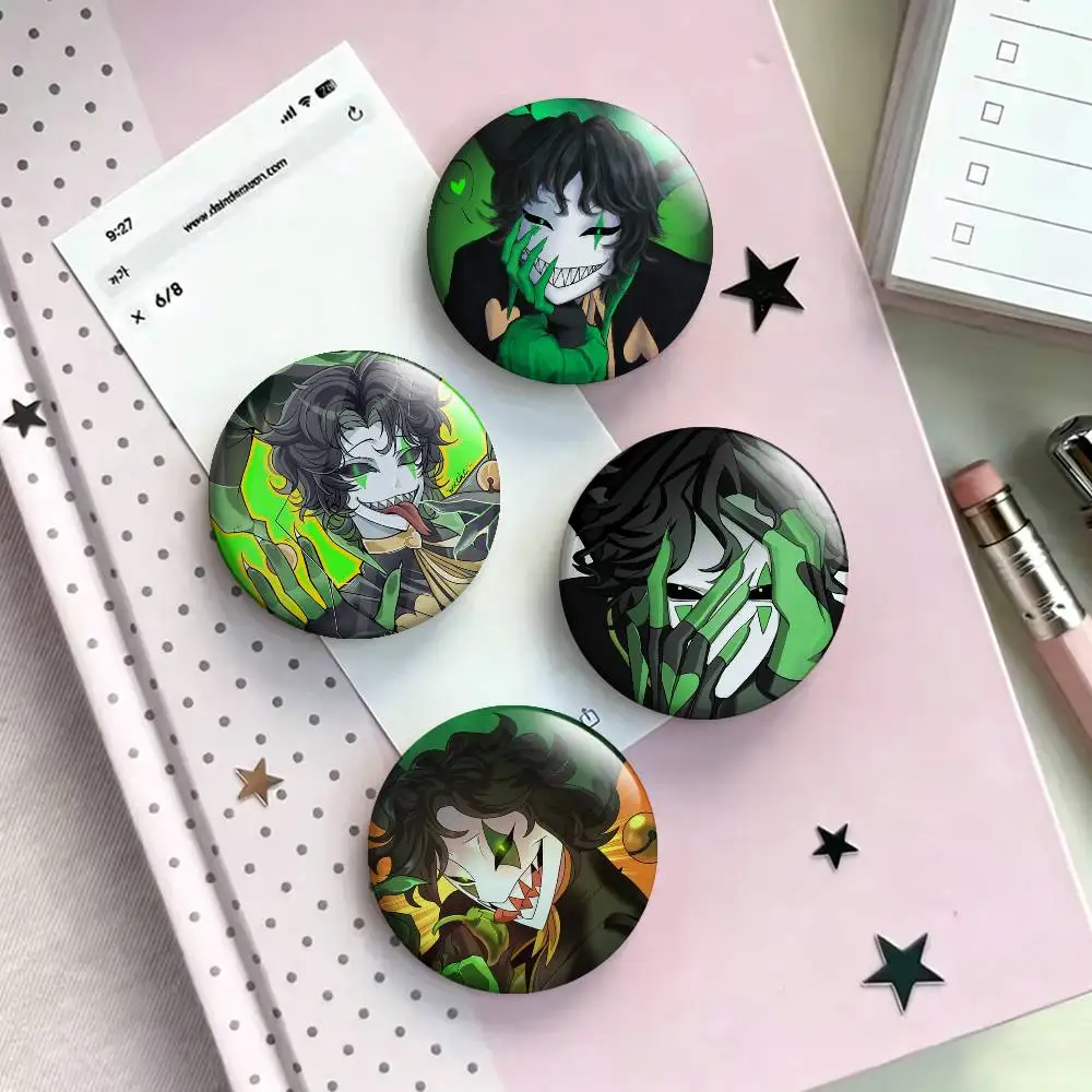 

H-Harlequin Laser Badge Creative Pins Brooch for Bag Clothes Hat Decor Gifts Fans Collect