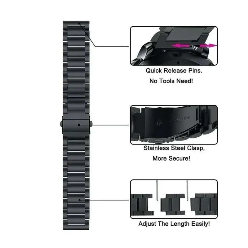 20mm 22mm Stainless Steel Strap For Amazfit Bip 5 6/Bip 5 Unity Balance/Balance 2 Band For Amazfit Bip 3/3pro GTS GTR 2 3 4 2e