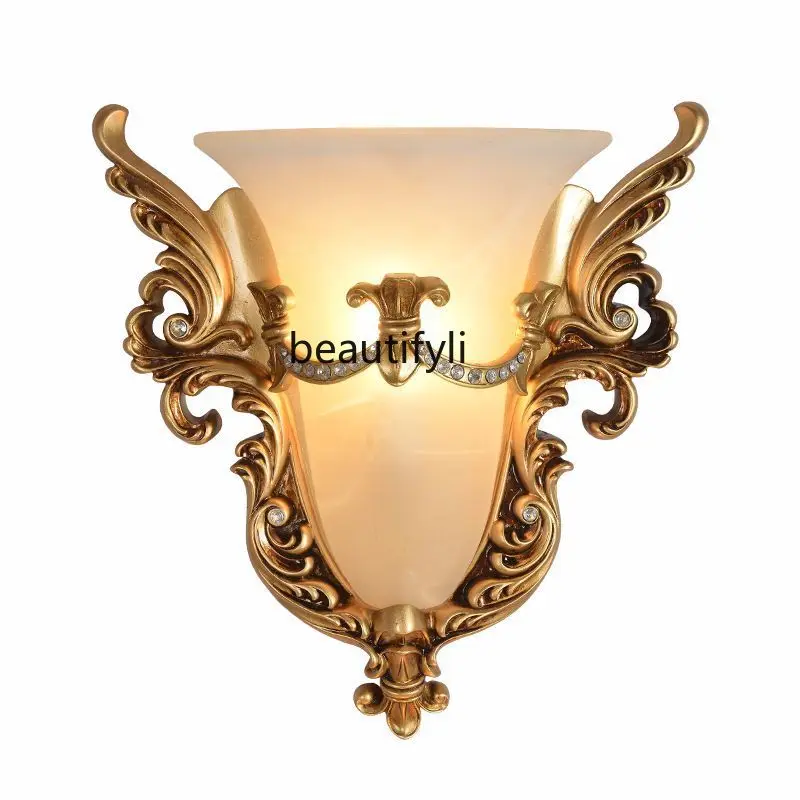 

HJ Resin Wall Lamp Retro Indoor Bedside Wall Lamp Hotel Bedroom LED Wall Lamp