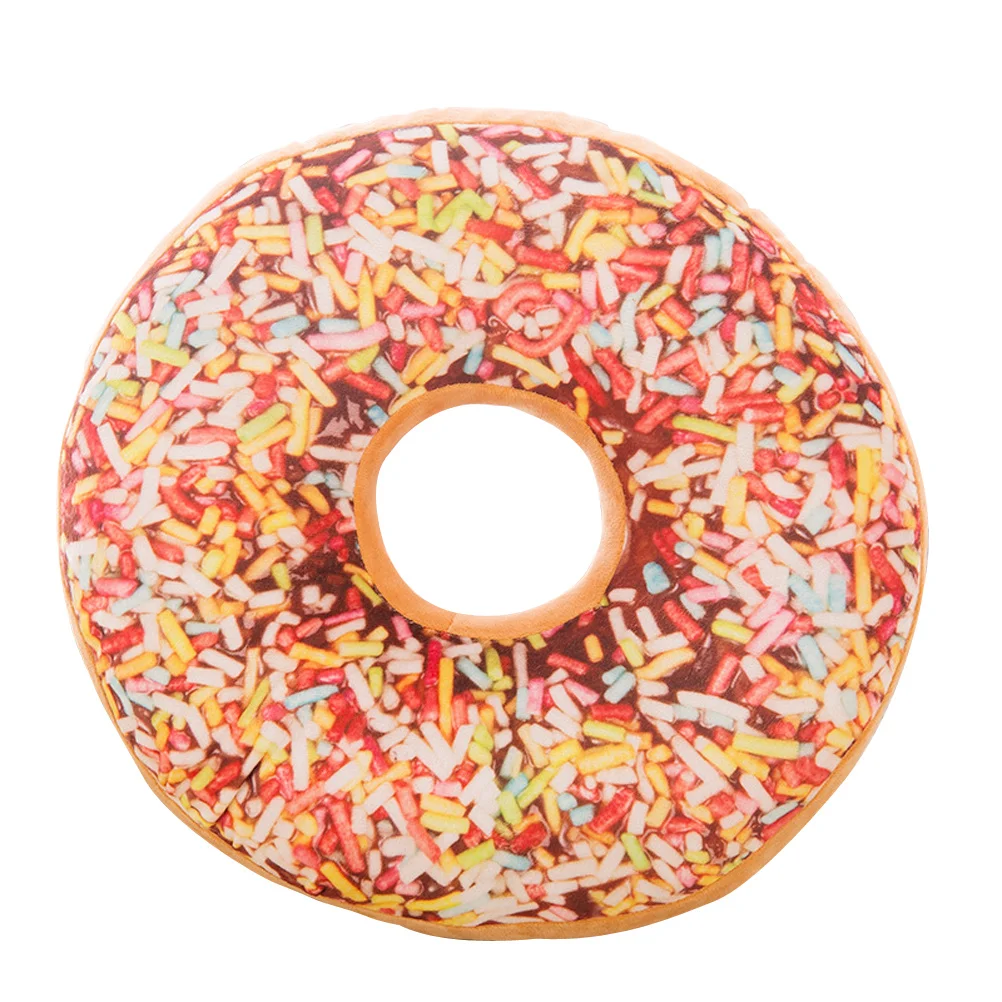

40Cm Donut Pillow Throw Cushion Stuffed Doughnut Seat Back Support For Home Office Car Decor Kids Gift 3D Design Rainbow Icing