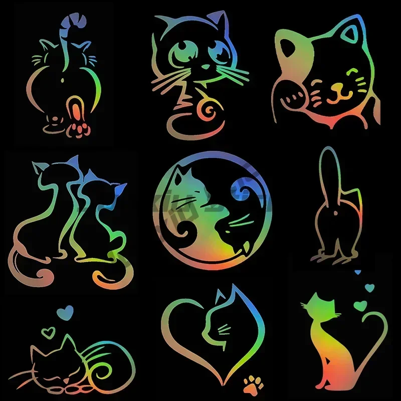 

Cute Kitty Cats Car Sticker Auto Body Bumper Windows Motorcycle Laptop Walls Vinyl Funny Decal Car Tuning Accessories