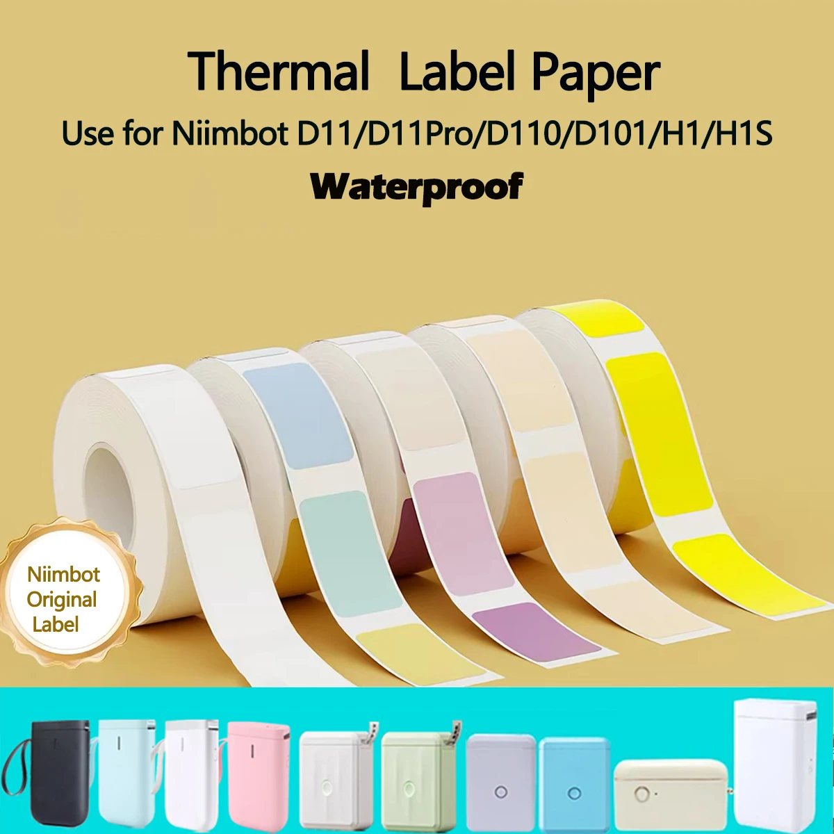 

Niimbot D110/D11/D11Pro/D101/H1/H1S White Color Thermal Label Date Price Printing Paper Classification Waterproof Name Stickers