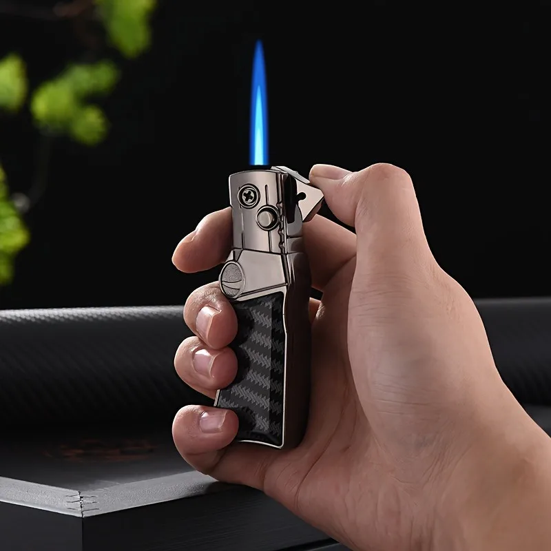 

Portable Gas Lighter Creative Metal Design Outdoor Camping Essential Refillable Butane Excluded