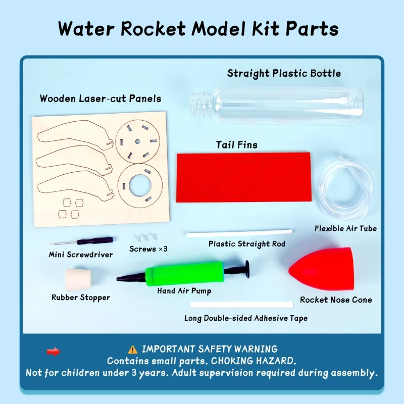 DIY Rocket Sprinklers Toys Water Splash Rocket Physics Model Toy Outdoor Water Play Toy STEAM Science Experiment Kit For Gifts