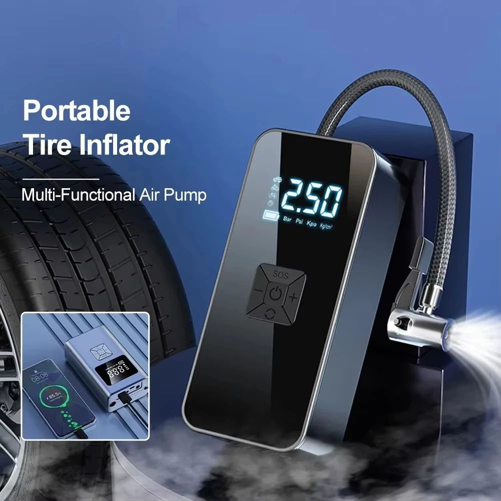 

Car Motorcycle Air Pump Wireless Portable Pump Intelligent Digital Display Tire Air Pump Fast Charge Digital for Ball Vehicle